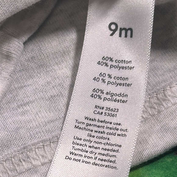 Carter's My First Turkey Day Infant Tee long sleeve thanksgiving T-shirt size 9M - Picture 6 of 7